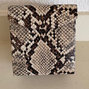 Travel Jewelry Case Box Organizer Compact Storage Snake Print  NWOT